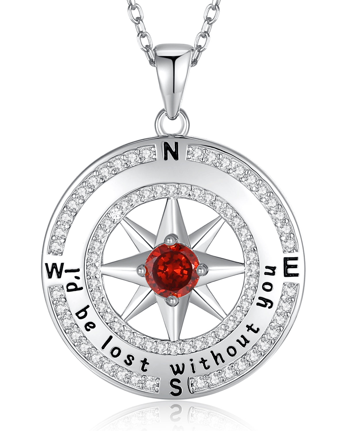 Men's Compass Necklace - Custom Name Pendants - Talisa